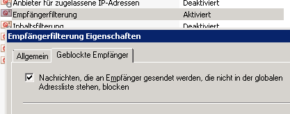 Exchange 2007: Aktivierung der Empfängerprüfung